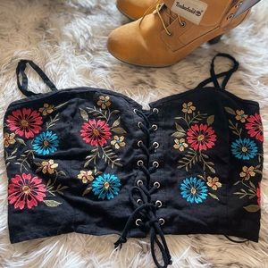 Forever 21 floral 🌺 corset bustier  top.